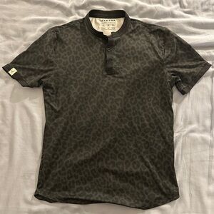 Mantra Black Leopard Print Polo golf